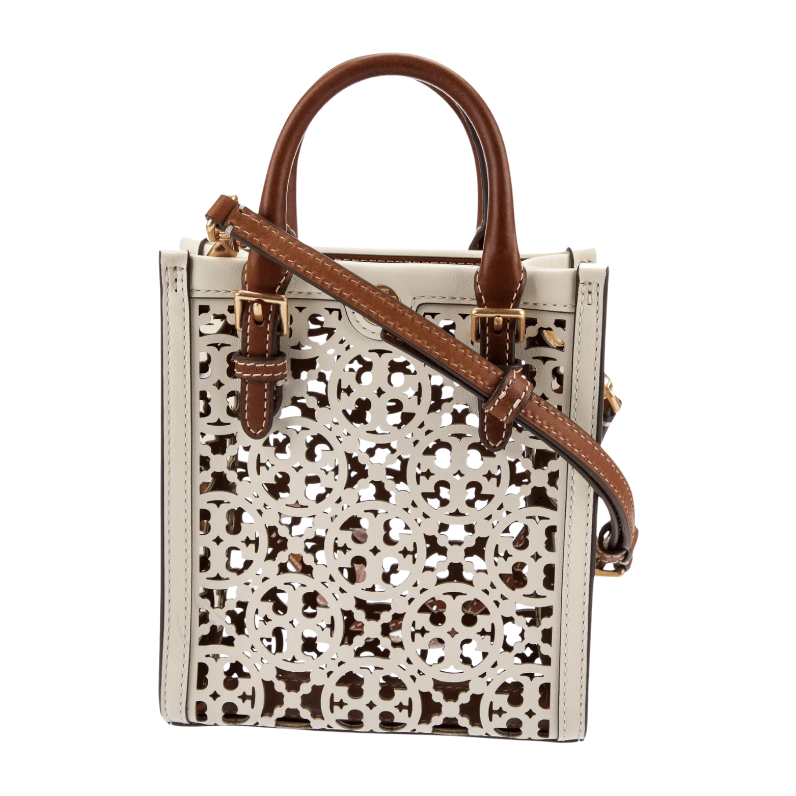 Tory Burch T Monogram Laser-Cut Mini Tote Bag