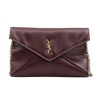 Saint Laurent Cassandre Flap Chain Shoulder Bag - Dark Ruby Calfskin Leather