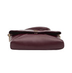 Saint Laurent Cassandre Flap Chain Shoulder Bag - Dark Ruby Calfskin Leather