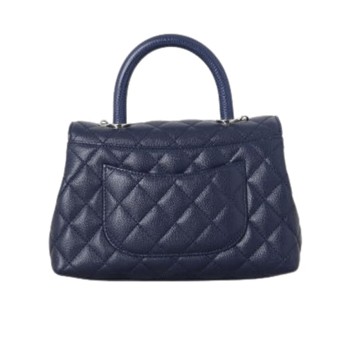 Chanel Coco Handle Mini Bag - Navy Blue Caviar Leather