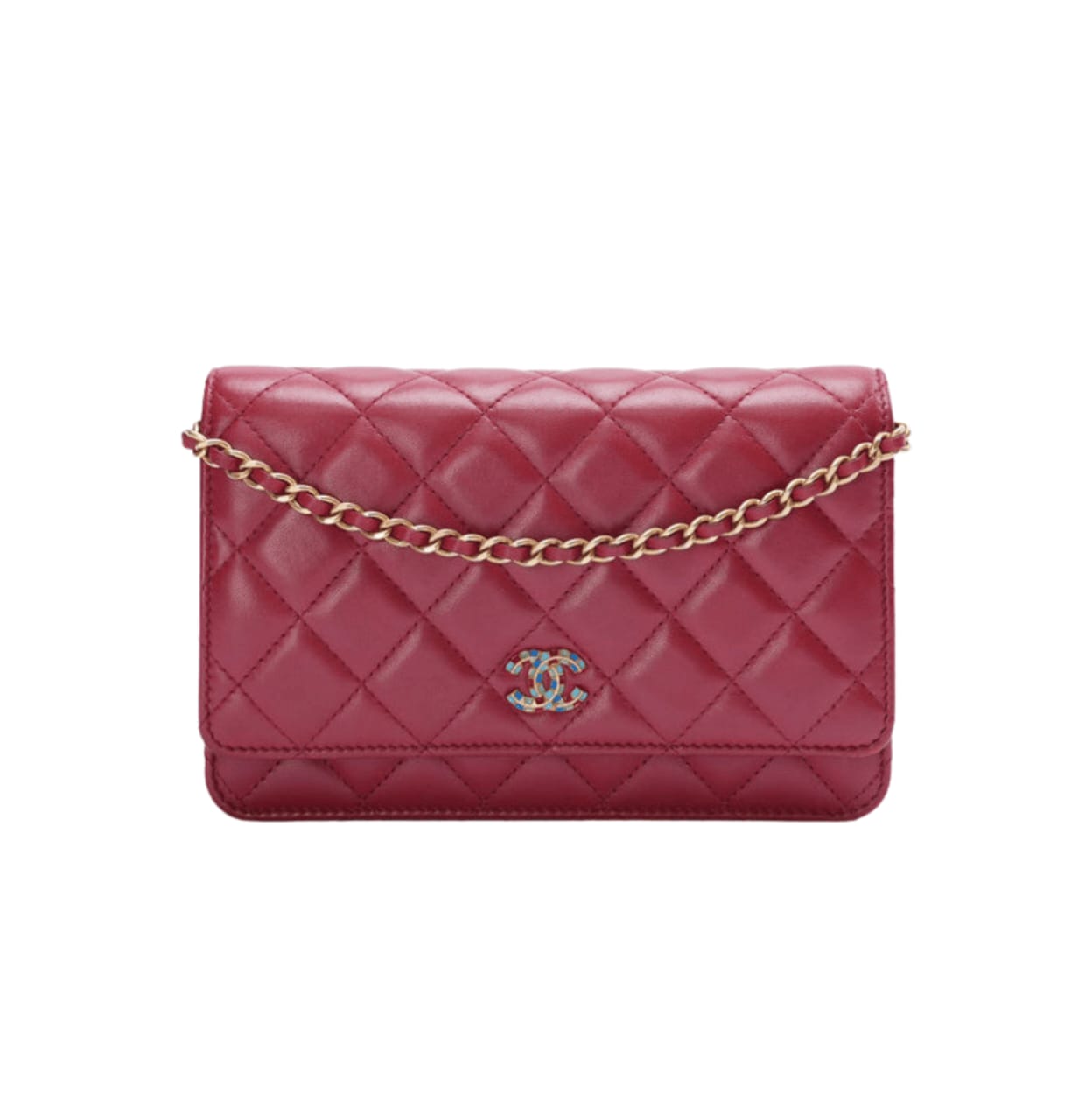 Chanel Classic On Chain Quilted Red Leather