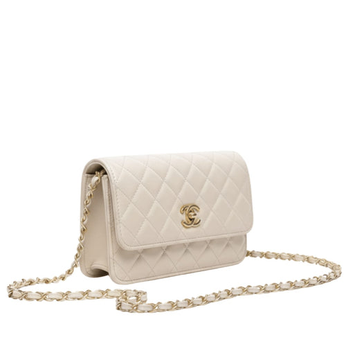 Chanel Classic Flap Bag - Quilted White Lambskin Leather
