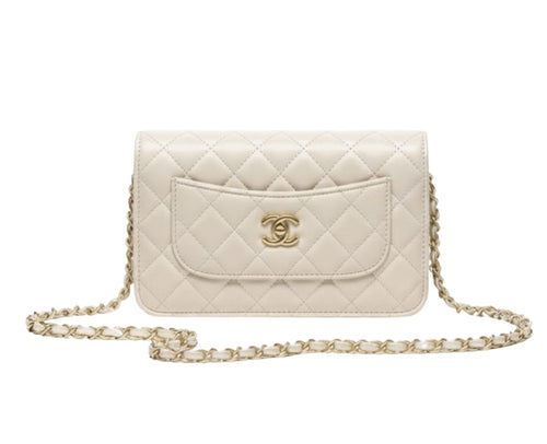 Chanel Classic Flap Bag - Quilted White Lambskin Leather