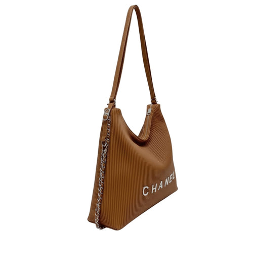 Chanel Hobo Bag Featuring A Textured, Ribbed Design