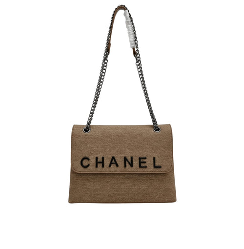 Chanel Flap Bag - Beige Jersey Material