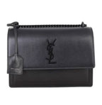 Saint Laurent Sunset Medium Bag Black Leather