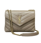 Saint Laurent Loulou Small Chain Bag - Taupe / Beige Calfskin Leather