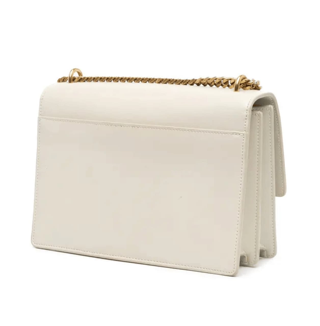 Saint Laurent | Sunset Medium Shoulder Bag In White Calfskin Leather.