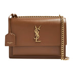Saint Laurent Medium Sunset Shoulder Bag Brown Tan