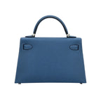 Hermès Mini Kelly 20 Sellier Handbag - Deep Blue Hue with Gold Hardware