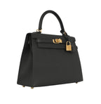 Hermès Kelly 28 Sellier Handbag - Black Epsom Leather with Gold Hardware