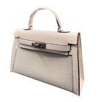 Hermès Mini Kelly Ii Bag Crafted from Epsom Leather with Canvas Sides