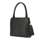 Chanel V-Stitch Top-Handle Bag - Caviar Leather