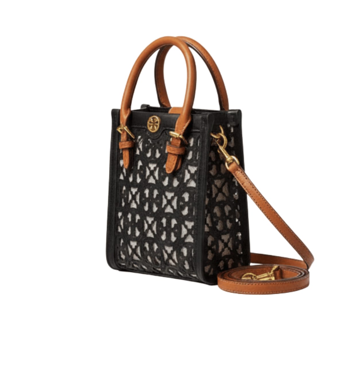 Tory Burch Monogram Laser Cut Mini T Tote Bag