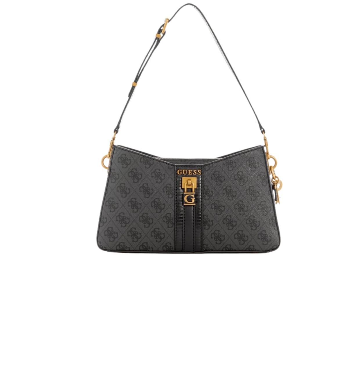 Guess Coal Logo Printed Elite Shoulder Bag