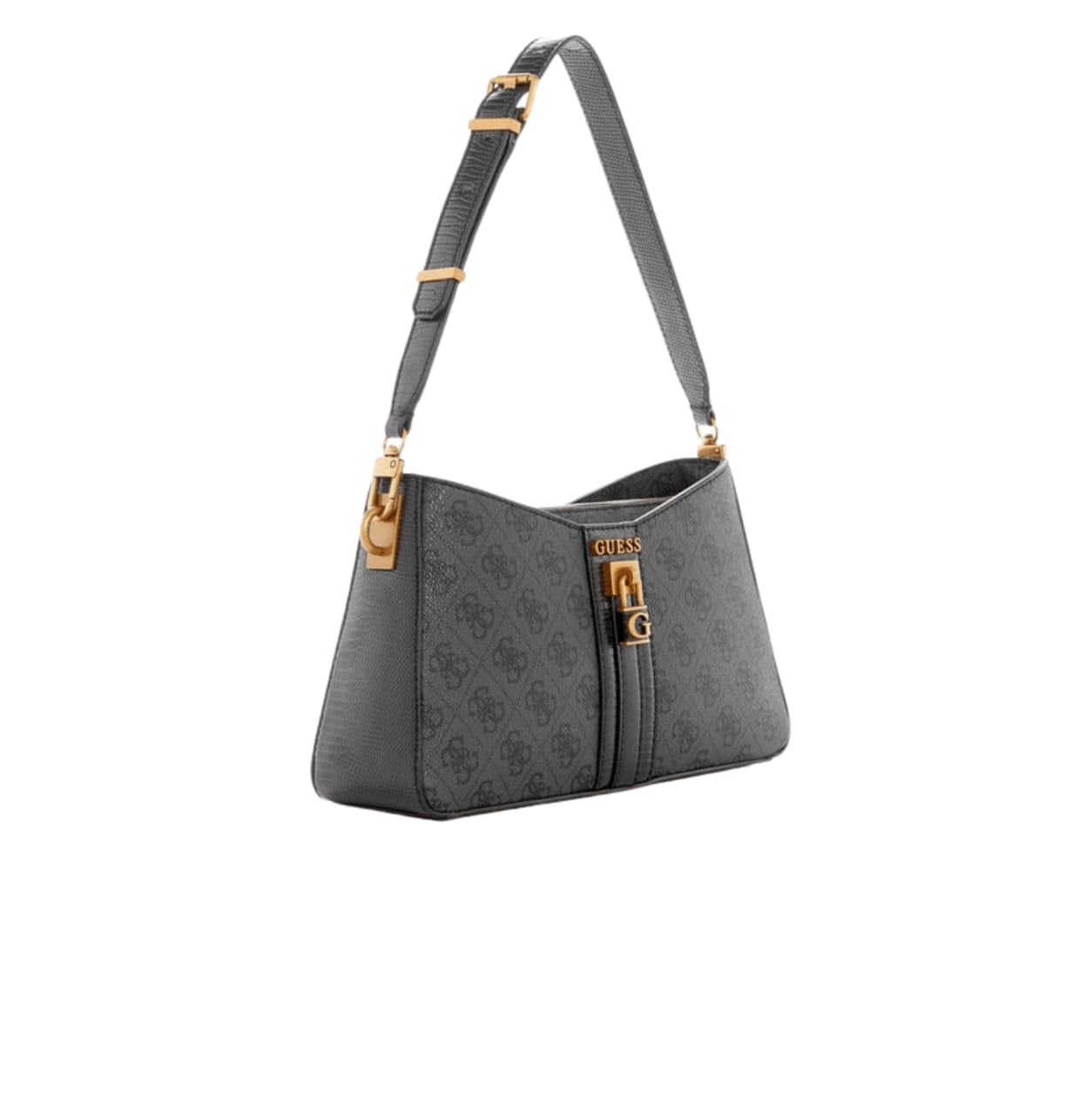 Guess Coal Logo Printed Elite Shoulder Bag