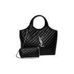 YSL Icare Maxi Quilted Lambskin Black