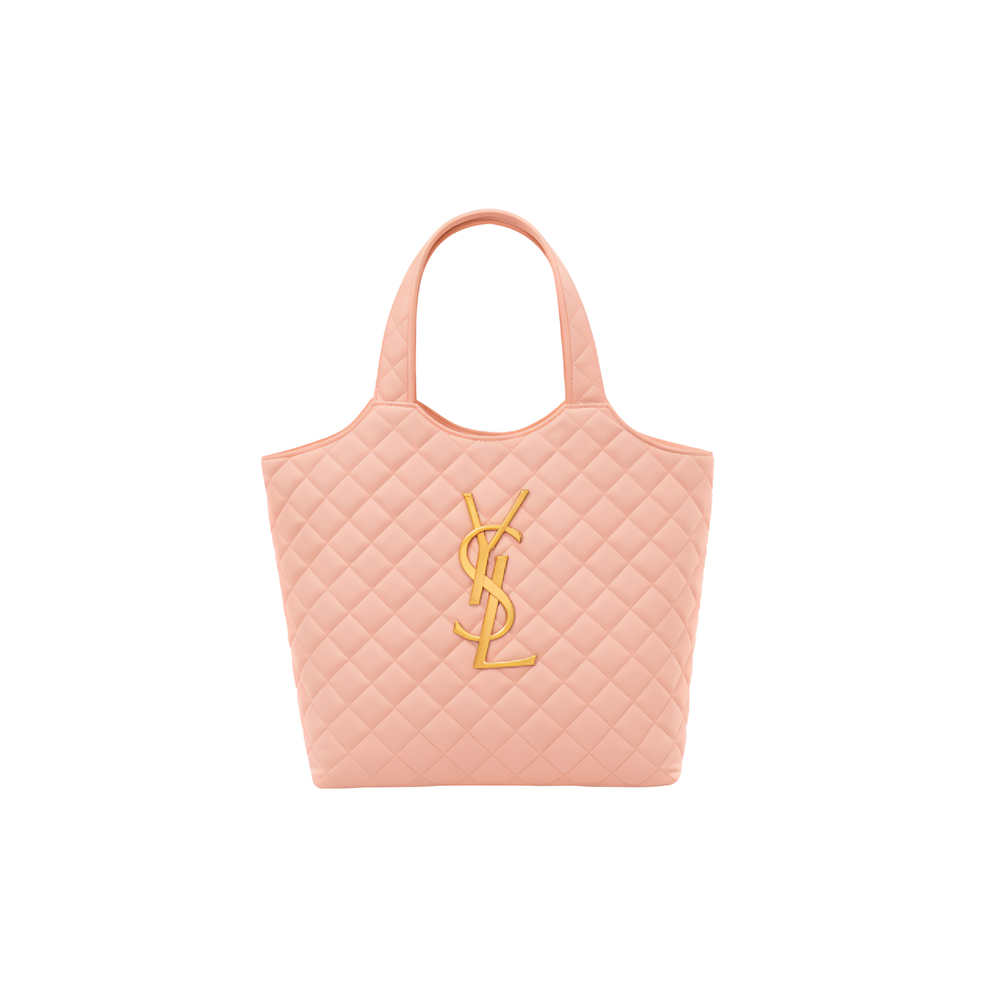 YSL Icare Maxi Quilted Lambskin Tote Pale