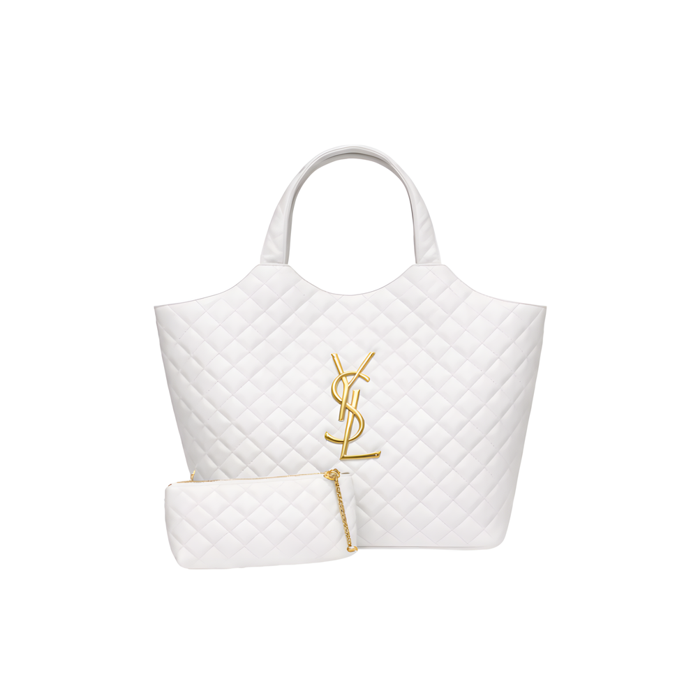 YSL Icare Maxi White Lambskin