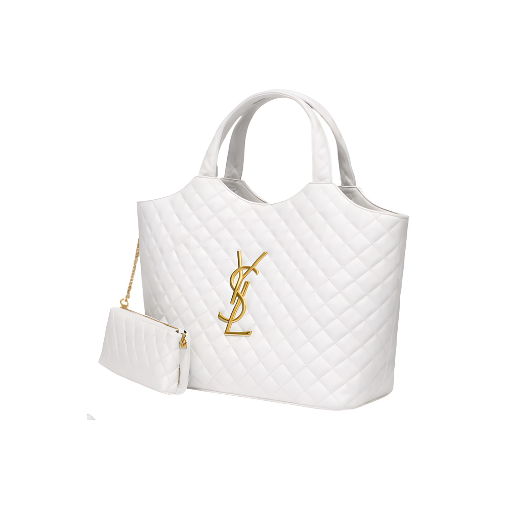 YSL Icare Maxi White Lambskin