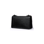 YSL Sunset Medium SO Black Croc-Embossed