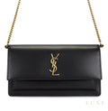 Saint Laurent Sunset Bag.made from Smooth / Crocodile-Embossed Calfskin Leather