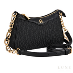 Aigner Bag | Delia Monogram Shoulder Bag – Black