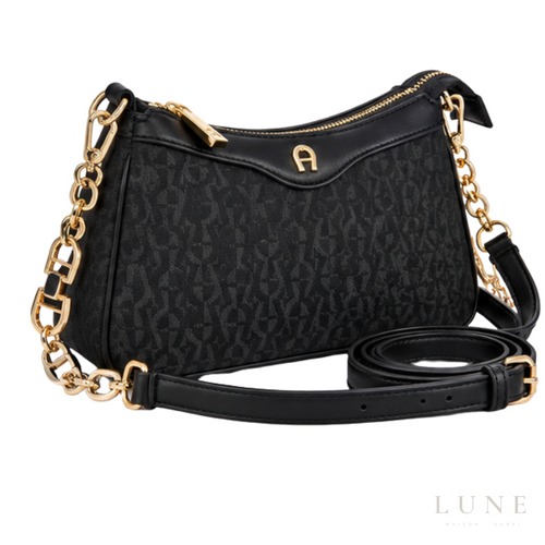 Aigner Bag | Delia Monogram Shoulder Bag – Black