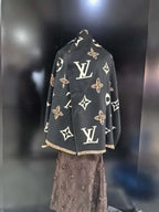 Louis Vuitton Monogram Black Scarf – White