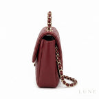 Chanel Top Handle Mini Rectangular Flap Bag – Burgundy - View 3