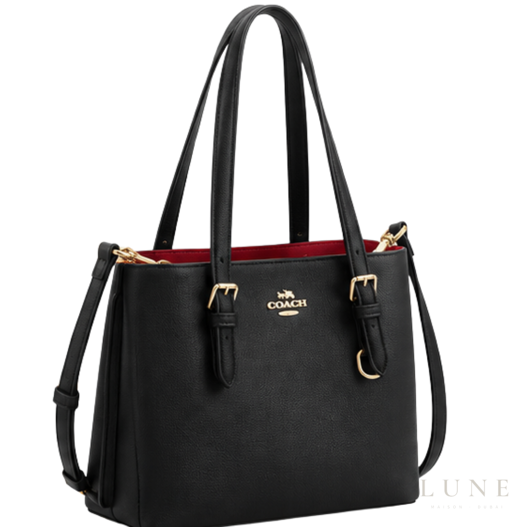 Coach Bag | Mollie Tote 25 – Black – Red