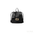 Fendi Black Ff Clasp Drawstring Backpack