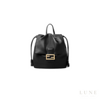 Fendi Black Ff Clasp Drawstring Backpack