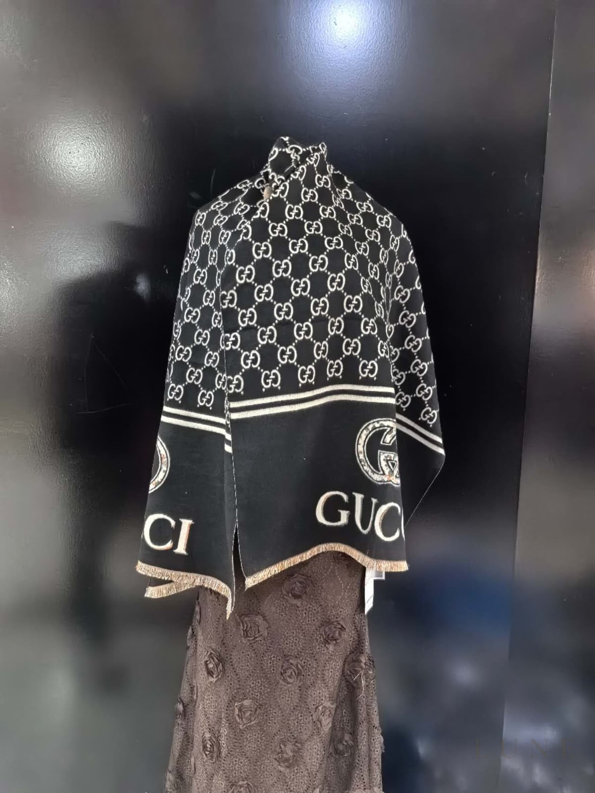 Gucci GG Jacquard Scarf – Black