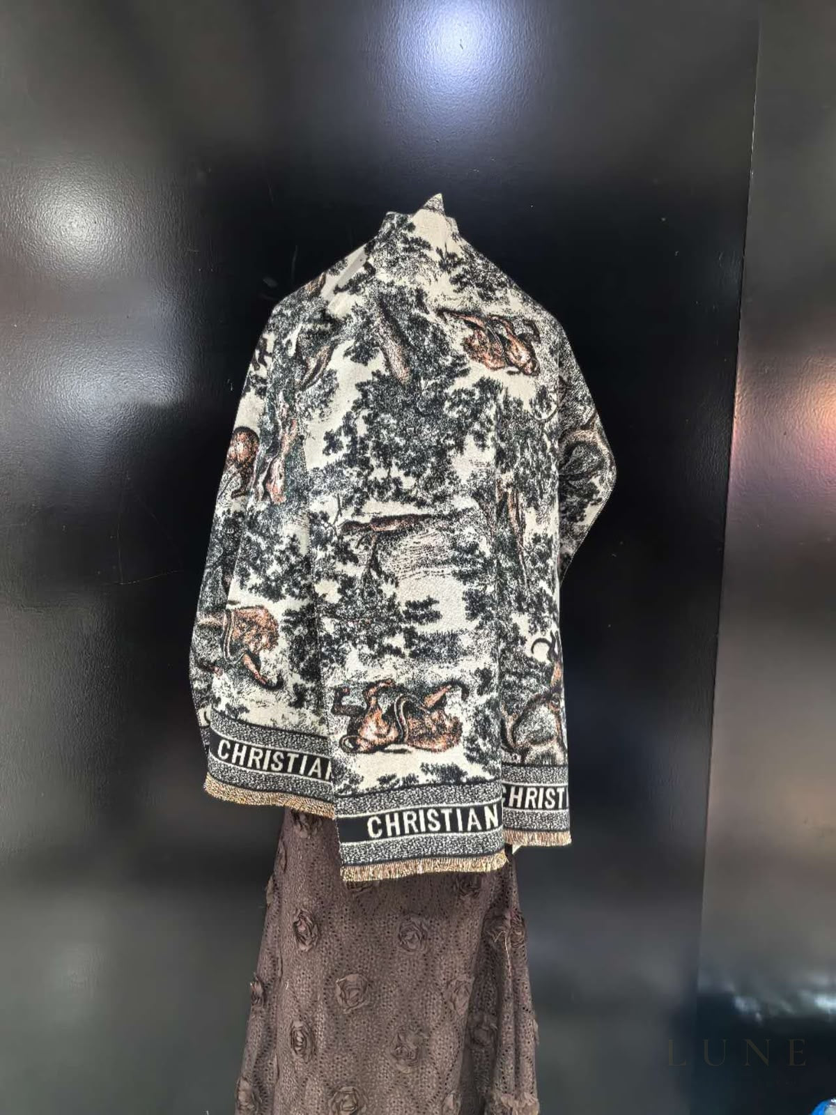 Dior Toile De Jouy Black/Ivory Scarf