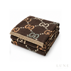 Gucci GG Jacquard Scarf – Dark Brown