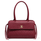 Chanel Bag | Urban Essentials Small Shopping Bag (East-West Baguette Tote) – Burgundy (Grained calfskin leather with gold-tone hardware)