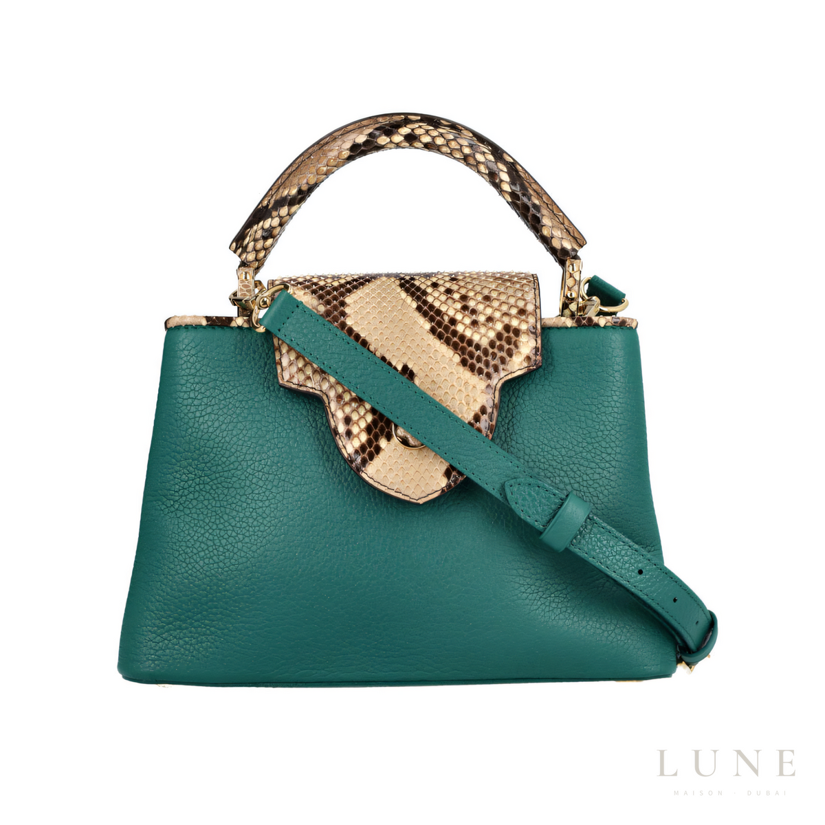 Louis Vuitton Capucines Green Python