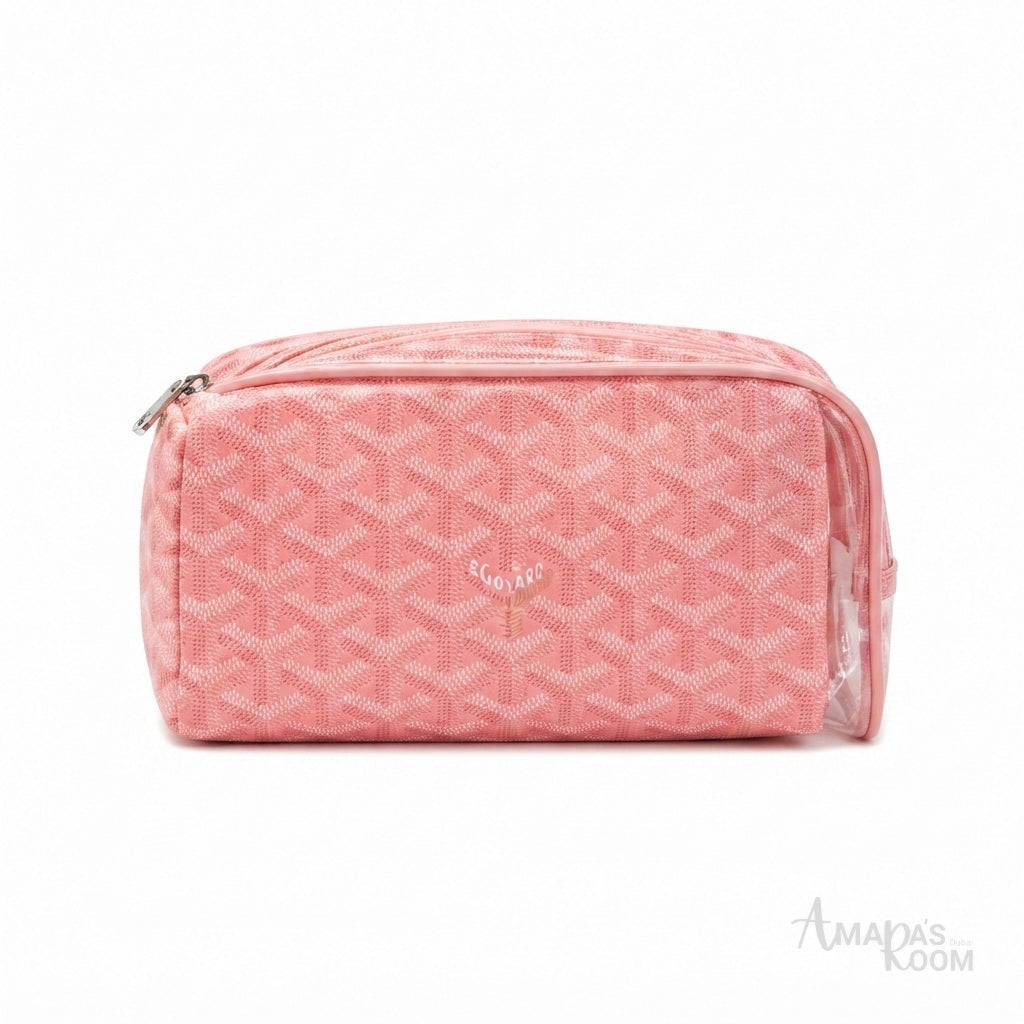 Goyard Goyardine Cosmetic Toiletry Pouch Set – Pink - View 1