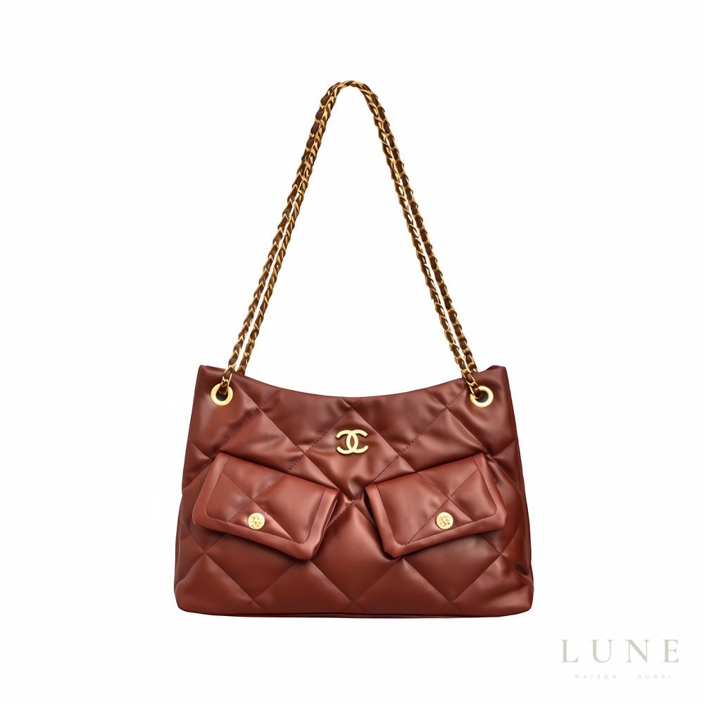 Chanel 25 Small Hobo Bag Suede Burgundy