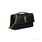 Saint Laurent Sunset Bag.made from Smooth / Crocodile-Embossed Calfskin Leather