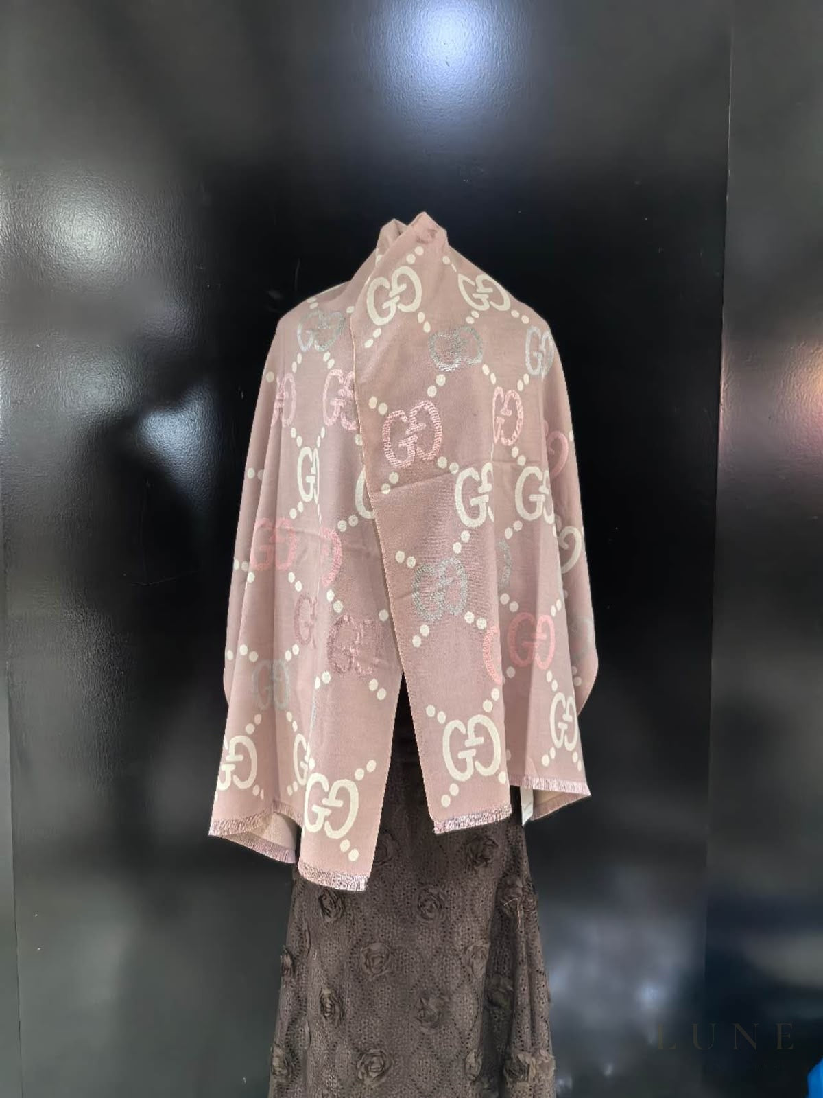 Gucci GG Monogram Jacquard Scarf – Pink