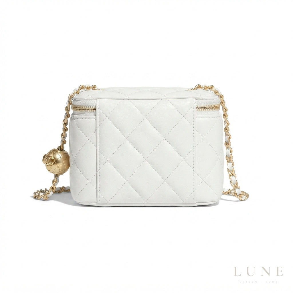 Chanel Mini Vanity Case – White & Gold-Tone - View 3