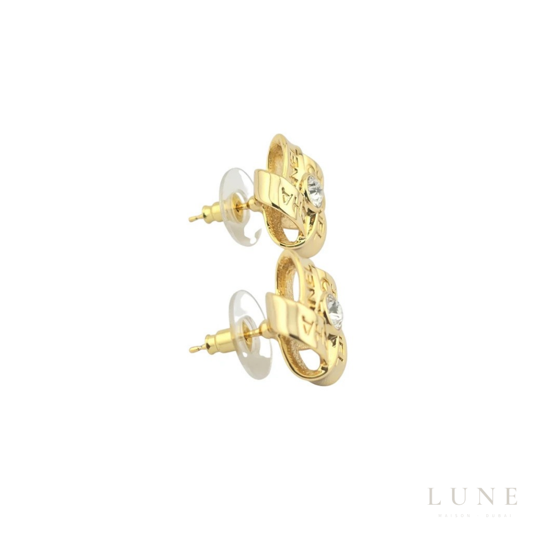 Chanel Gold Crystal Earrings