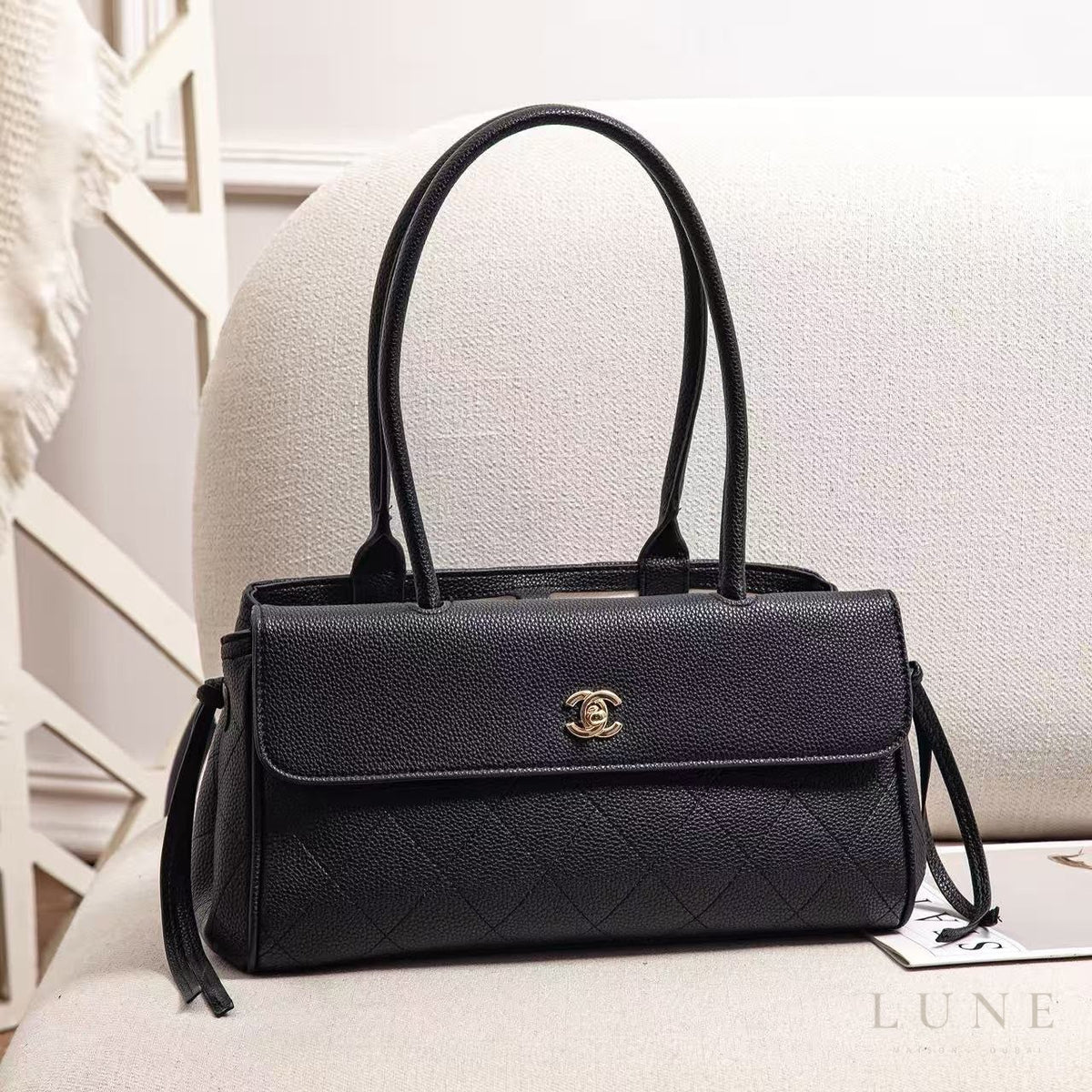 Chanel Bag | Grained Calfskin Stitched Urban Essentials Small Shopping Bag – Black