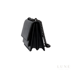 YSL Sunset Medium SO Black Croc-Embossed