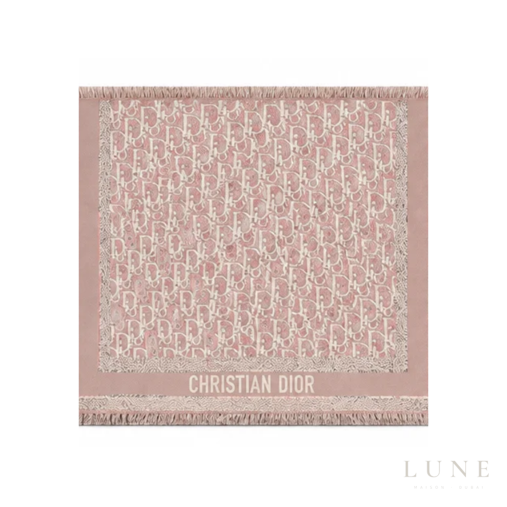 Dior Oblique Scarf – Dusty pink