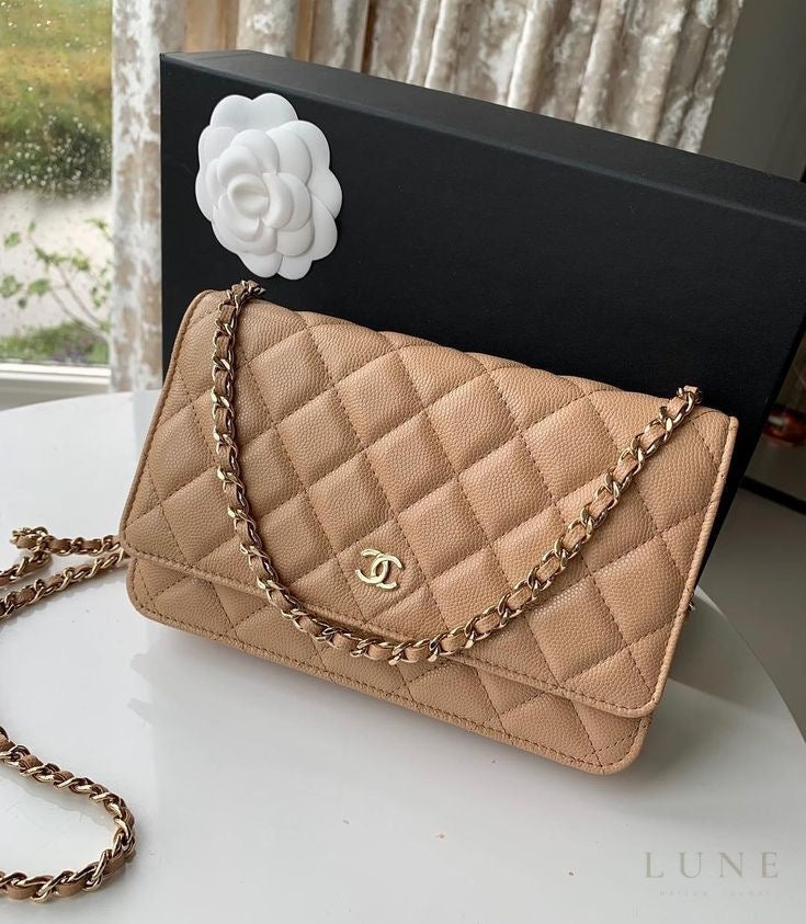 Chanel Quilted Caviar Leather Wallet on Chain - View 5