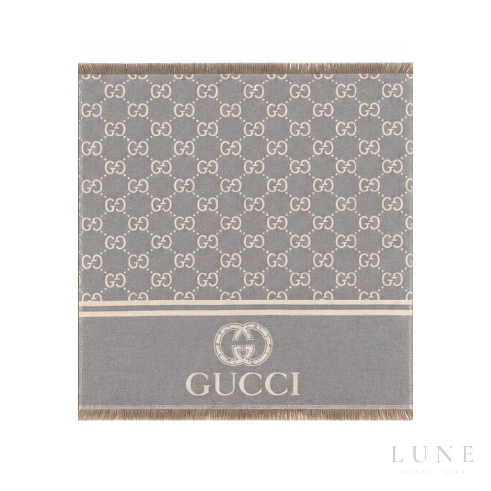 Gucci | Scarf GG Monogram Jacquard Grey - View 1