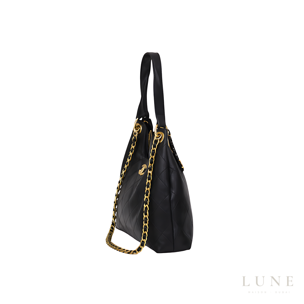 Chanel Medium Hobo Handbag Black Calfskin